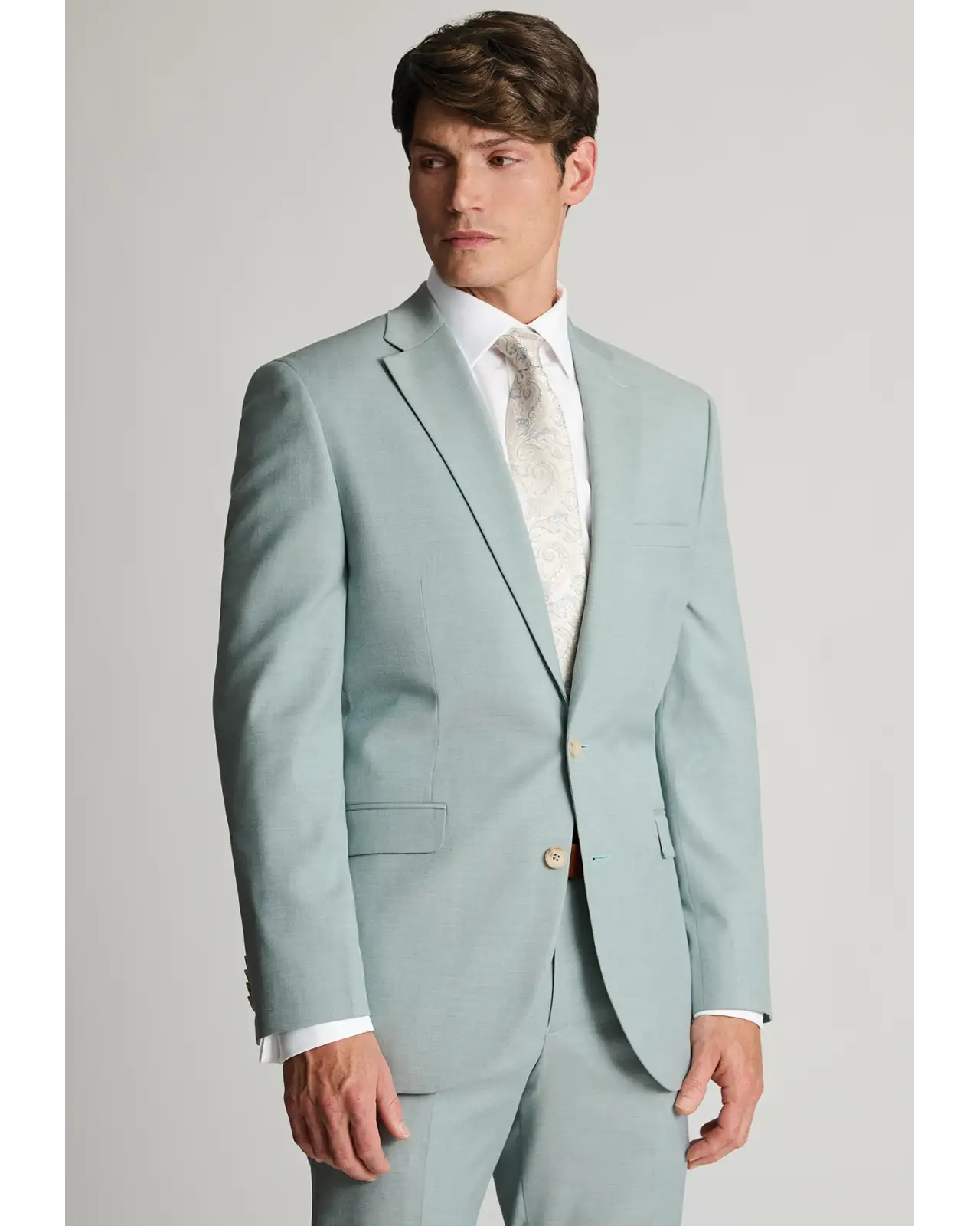 Waistcoats Brook Taverner Tailored Fit Hayton Sage Textured Suit - Waistcoat Optional £134.00