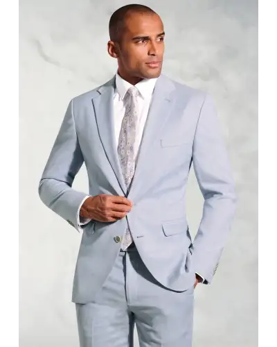 Waistcoats Brook Taverner Tailored Fit Hardy Blue Textured Occasion Suit - Waistcoat Optional £134.00