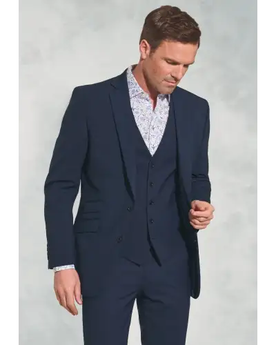 Waistcoats Brook Taverner Tailored Fit Cassino Navy Check Washable Suit - Waistcoat Optional £242.00