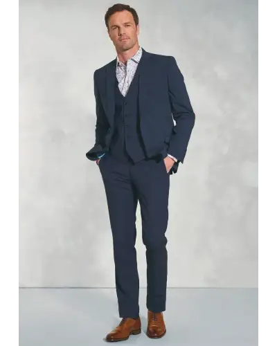 Waistcoats Brook Taverner Tailored Fit Cassino Navy Check Washable Suit - Waistcoat Optional £242.00