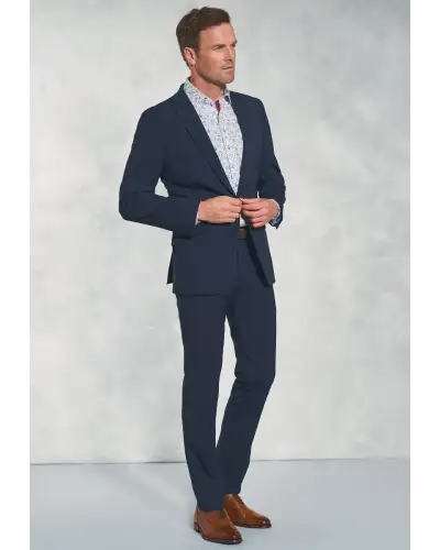 Waistcoats Brook Taverner Tailored Fit Cassino Navy Check Washable Suit - Waistcoat Optional £242.00