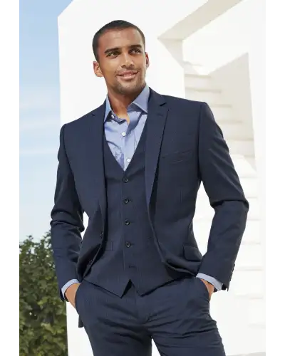 Waistcoats Brook Taverner Tailored Fit Cassino Navy Check Washable Suit - Waistcoat Optional £242.00