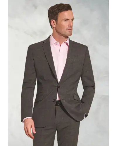 Waistcoats Brook Taverner Tailored Fit Cassino Grey Check Washable Suit - Waistcoat Optional £242.00