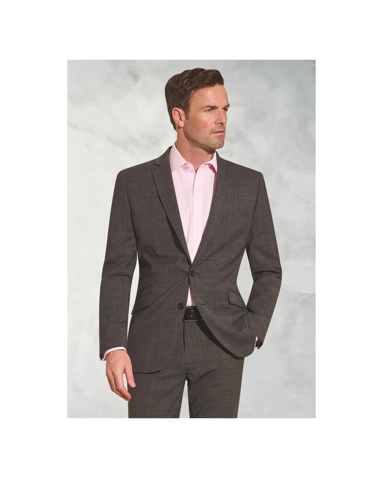 Waistcoats Brook Taverner Tailored Fit Cassino Grey Check Washable Suit - Waistcoat Optional £242.00