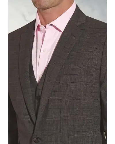 Waistcoats Brook Taverner Tailored Fit Cassino Grey Check Washable Suit - Waistcoat Optional £242.00