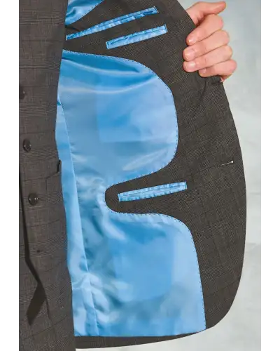 Waistcoats Brook Taverner Tailored Fit Cassino Grey Check Washable Suit - Waistcoat Optional £242.00