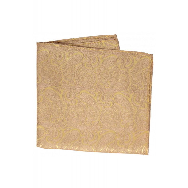 Silk Hankies Soprano Ties Soprano Champagne Gold Paisley Luxury Silk Hanky-ST-HANKWST7210 £15.00