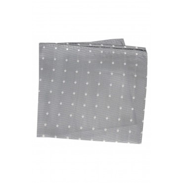 Pocket Square Soprano Ties Soprano Silver And White Polka Dots Mens Silk Pocket Square £15.00