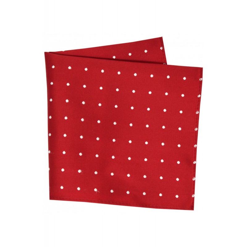 Pocket Square Soprano Ties Soprano Red White Polka Dots Mens Silk Pocket Square-ST-HANKWS08928 £15.00