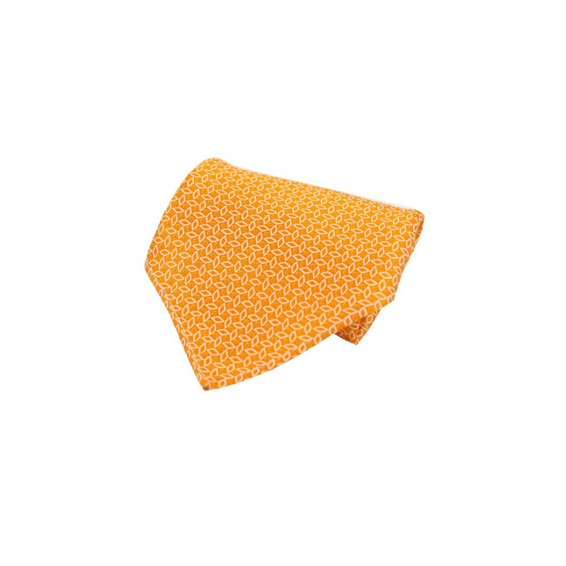 Pocket Square Soprano Ties Soprano White Diamond Link Pattern On Orange Ground Silk Pocket Square £15.00