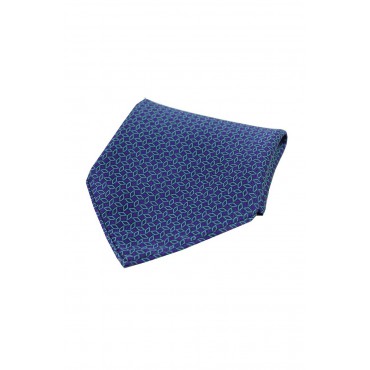 Pocket Square Soprano Ties Soprano Green Diamond Link Pattern On Navy Ground Silk Pocket Square £15.00