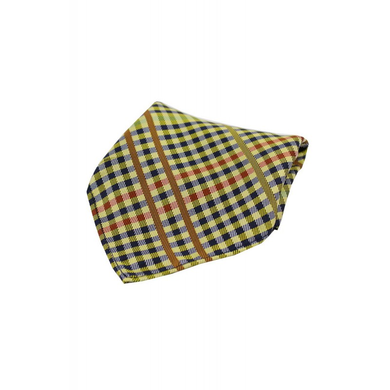 Pocket Square Soprano Ties Soprano Multicoloured Tartan Pattern On Gold Ground Hankie £15.00