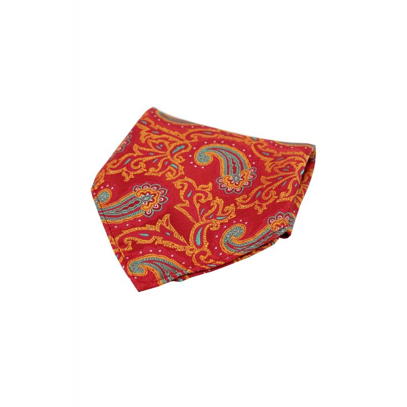 Pocket Square Soprano Ties Soprano Large Edwardian Paisley On Red And Orange Ground Silk Pocket Square £15.00