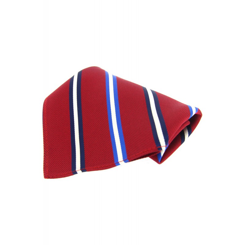 Pocket Square Soprano Ties Soprano Red With Navy White And Blue Striped Pocket Square £15.00