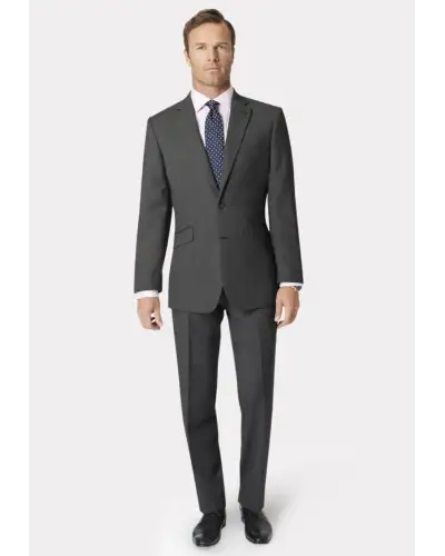 Wool Suits Brook Taverner Tailored Fit Dawlish Charcoal Birdseye Wool Suit £269.00