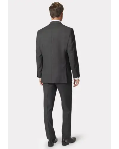 Wool Suits Brook Taverner Tailored Fit Dawlish Charcoal Birdseye Wool Suit £269.00