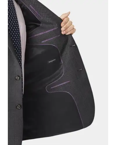 Wool Suits Brook Taverner Tailored Fit Dawlish Charcoal Birdseye Wool Suit £269.00