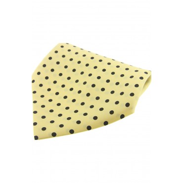 Pocket Square Soprano Ties Soprano Yellow With Black Polka Dots Mens Silk Pocket Square £15.00