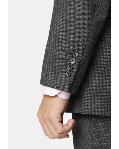 Wool Suits Brook Taverner Tailored Fit Dawlish Charcoal Birdseye Wool Suit £269.00