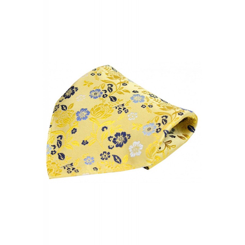 Pocket Square Soprano Ties Posh and Dandy Bright Gold Flower Design Luxury Silk Pocket Square £15.00