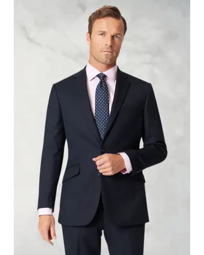 Wool Suits Brook Taverner Regular Fit Dawlish Navy Birdseye Wool Suit £269.00