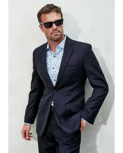 Wool Suits Brook Taverner Regular Fit Dawlish Navy Birdseye Wool Suit £269.00