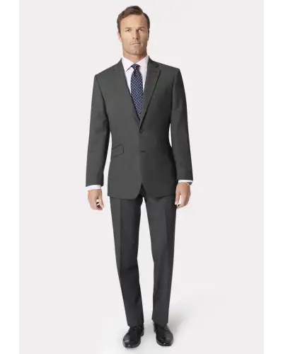 Wool Suits Brook Taverner Regular Fit Dawlish Charcoal Birdseye Wool Suit £269.00