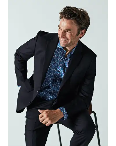 Wool Suits Brook Taverner Regular Fit Dawlish Navy Herringbone Wool Suit £269.00