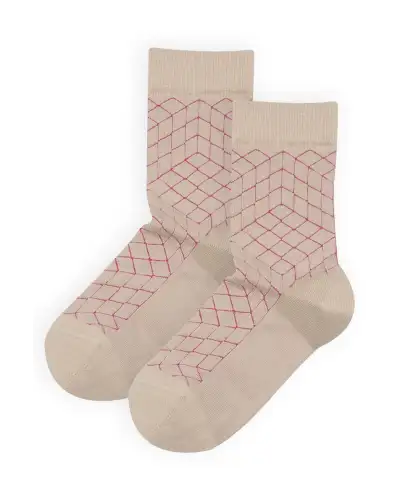 Women PEPER HAROW Puzzle Womens Socks - Beige £15.00