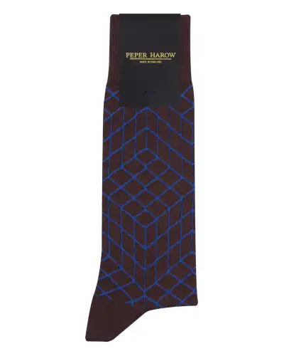Men PEPER HAROW Puzzle Mens Socks - Brown £16.00