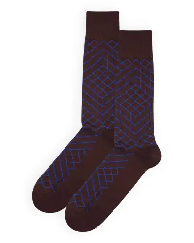 Men PEPER HAROW Puzzle Mens Socks - Brown £16.00