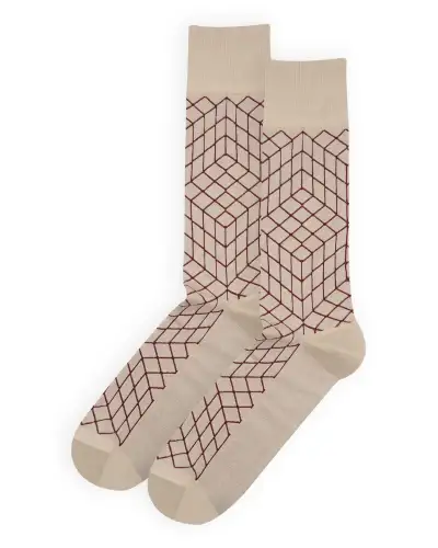 Men PEPER HAROW Puzzle Mens Socks - Cream £16.00