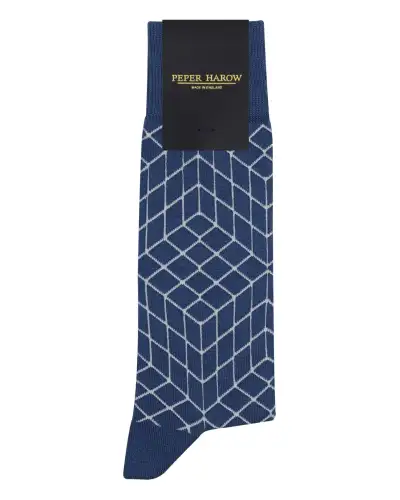 Men PEPER HAROW Puzzle Mens Socks - Navy £16.00