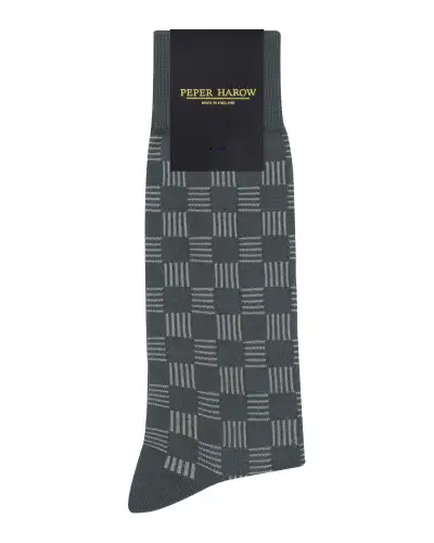 Men PEPER HAROW Battenberg Mens Socks - Grey £16.00