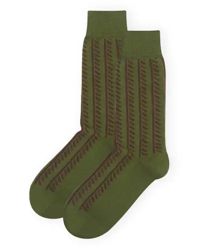 Men PEPER HAROW Vector Stripe Mens Socks - Olive £14.00