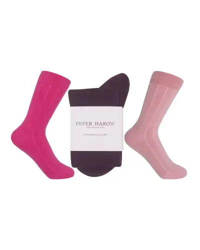 Women PEPER HAROW Cashmere Wool Boot Womens Socks Bundle - Pink Hot Pink Purple £54.00