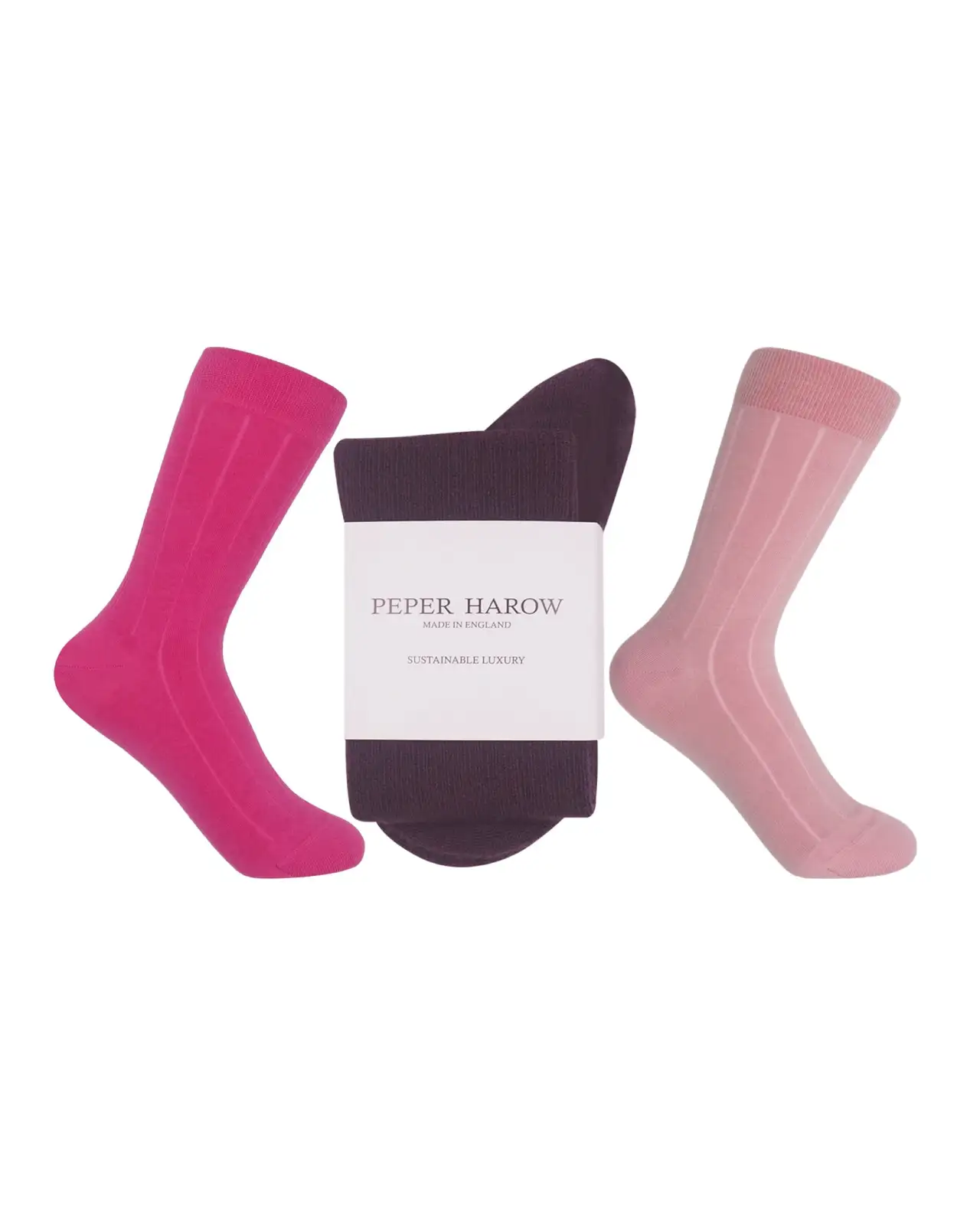 Women PEPER HAROW Cashmere Wool Boot Womens Socks Bundle - Pink Hot Pink Purple £54.00