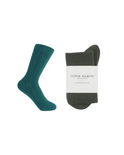 Women PEPER HAROW Cashmere Wool Boot WomenS Socks Bundle - Teal Olive £37.00