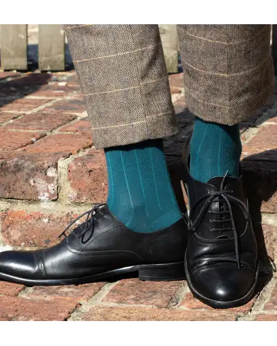 Men PEPER HAROW Cashmere Wool Boot MenS Socks Bundle - Teal Navy Charcoal £61.00