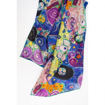 Scarves Fox and Chave Klimt Blue Virgin Silk Habotai Scarf £42.00