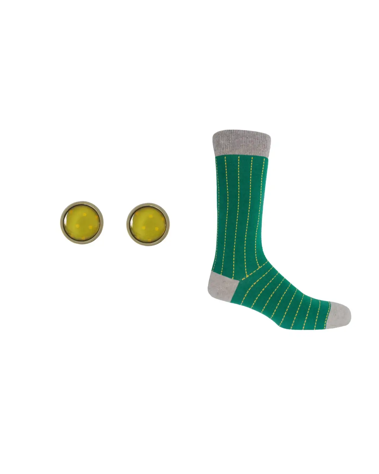 Men PEPER HAROW Grooms Set - Dash Green Socks Olive Cufflink £38.00