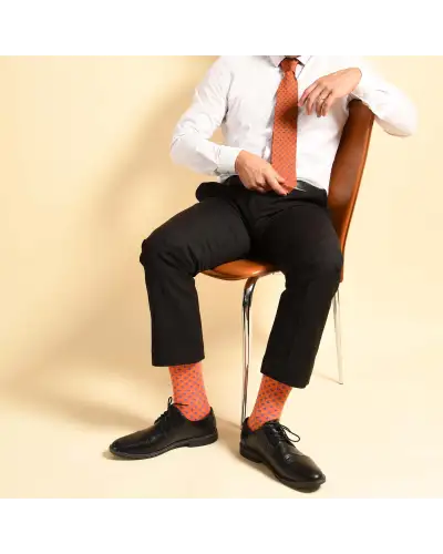 Gents PEPER HAROW Orange Crosslet Tie Socks Mens Gift Box £77.00