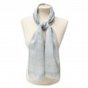 Scarves Fox and Chave Victorian Lace Silk Habotai Scarf Grey £42.00