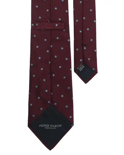 Gents PEPER HAROW Burgundy Pin Polka Tie Socks Mens Gift Box £77.00