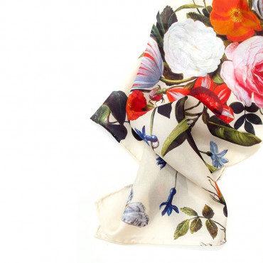 Scarves Fox and Chave Van Kessel Cream Silk Habotai Scarf £42.00