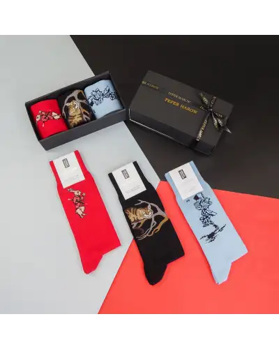 Gents PEPER HAROW AliceS Adventures In Wonderland MenS Socks Gift Box £46.00