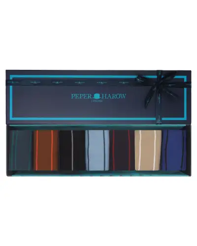 Gents PEPER HAROW Mens Trainer Socks Gift Box - Retro Stripe £76.00