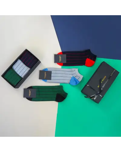 Gents PEPER HAROW Mens Trainer Socks Gift Box - Pin Stripe £33.00