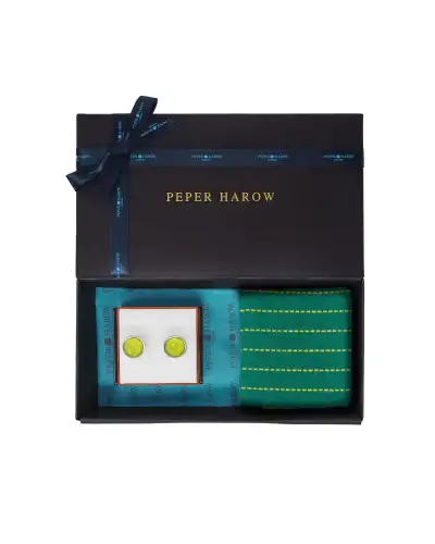 Gents PEPER HAROW Anniversary MenS Cufflink Gift Set - Olive £38.00