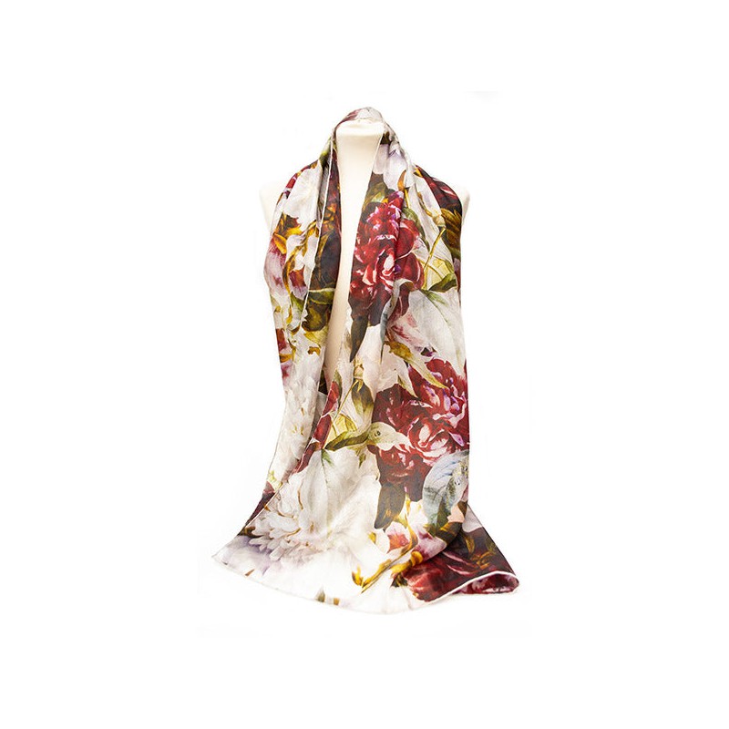 Scarves Fox and Chave Redoute Peony Silk Habotai Scarf £50.00